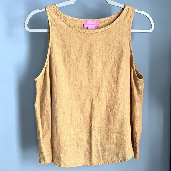 NWT Isaac Mizrahi Open-Back Linen Top (Yellow) M - Picture 1 of 8